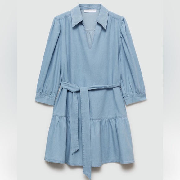 Mango Dresses & Skirts - Mango Blue Bow Short Dress